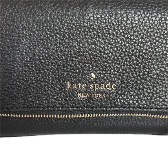 Kate Spade Leila Mini Zip Leather Crossbody Bag in Black NWT $329 - Picture 9 of 12